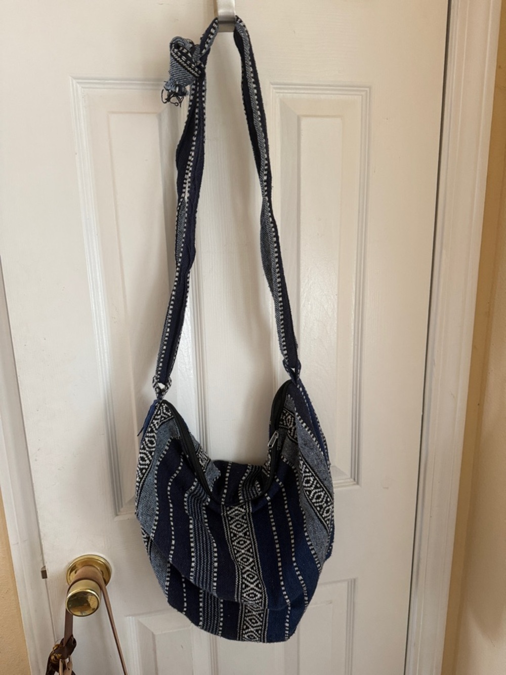 Boho Navy Woven Crossbody Bag
